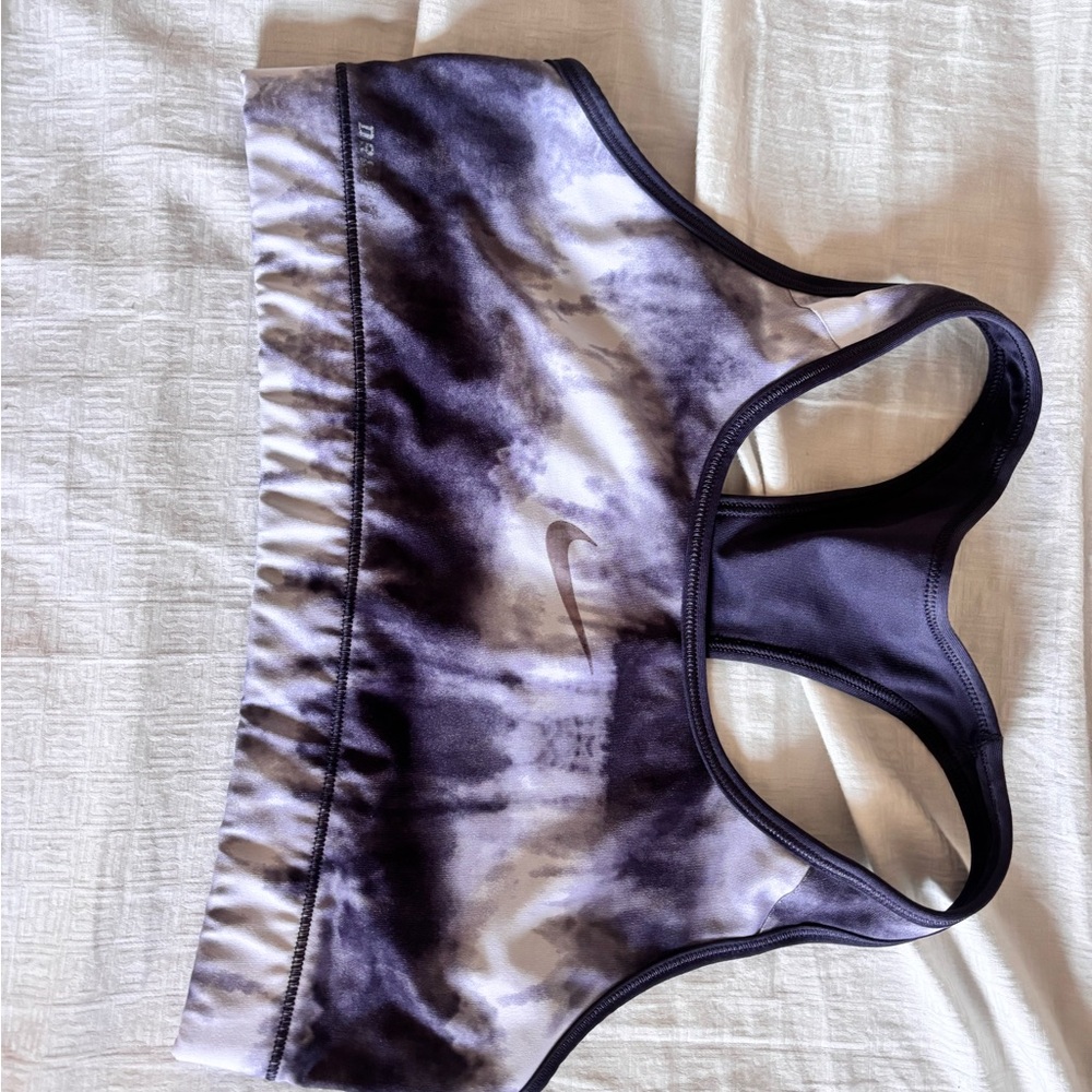 Nike Women's Tie-Dye Sports Bra - Black and White